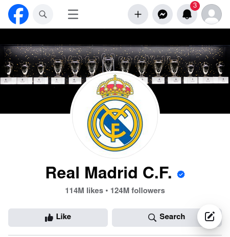 The official page of Real Madrid Sports Club on Facebook