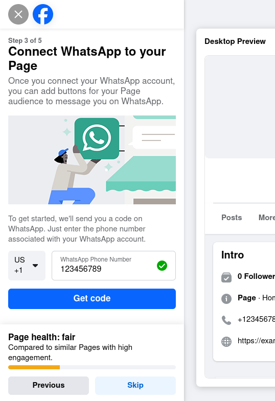 Connect WhatsApp to Page