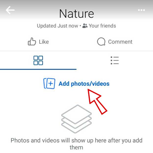 Tap on Add photos/videos