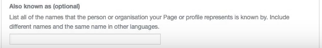 Enter other names of yourself or your business