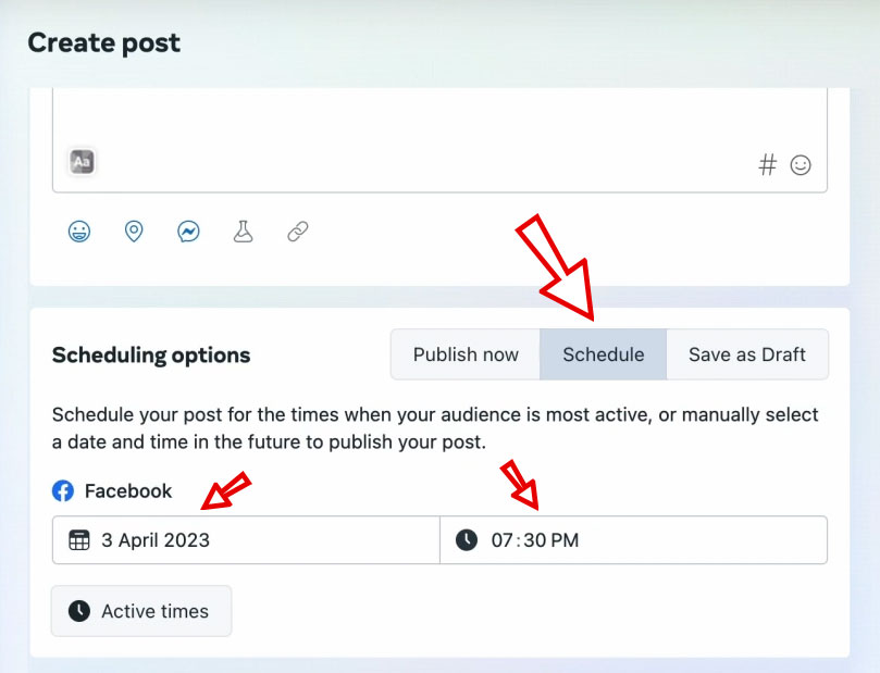 Facebook Post Schedule Options