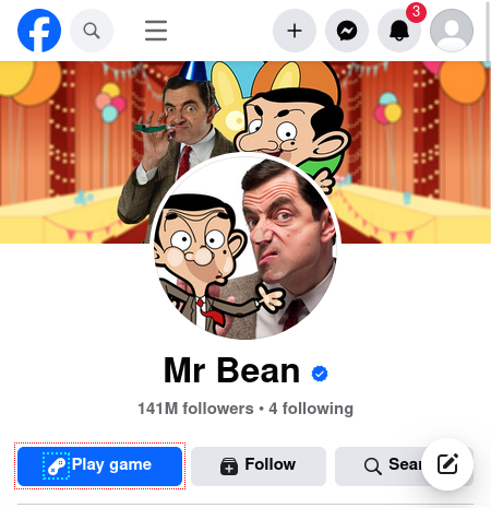 Mr Bean's Facebook page