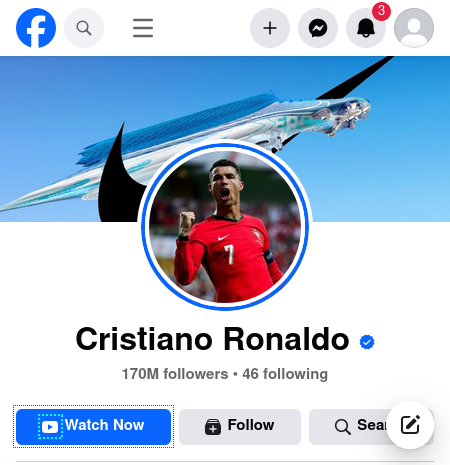 Cristiano Ronaldo Facebook page